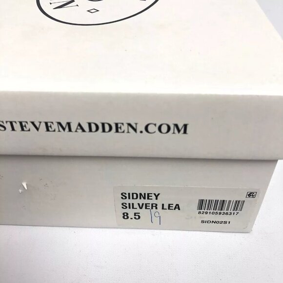 Steve Madden Womens Sidney Dress Sandals Silver Leather 8.5M - Picture 8 of 8